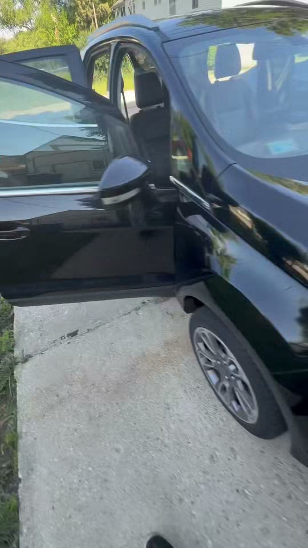 Black Ford Explorer at the start of a mobile detail